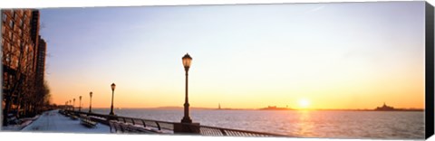 Framed Overlooking the Water, New York NY USA Print