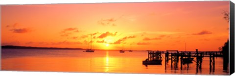 Framed Ocean sunset Bahamas Print