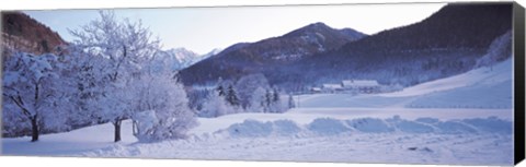 Framed Winter in Ramsau Germany Print