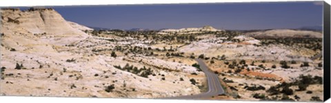 Framed Highway passing through an arid landscape, Utah State Route 12, Grand Staircase-Escalante National Monument, Utah, USA Print