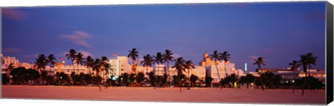 Framed Miami Beach at dusk, FL Print