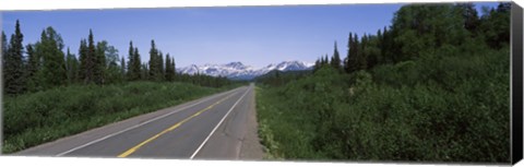 Framed Road passing through a landscape, George Parks Highway, Alaska, USA Print