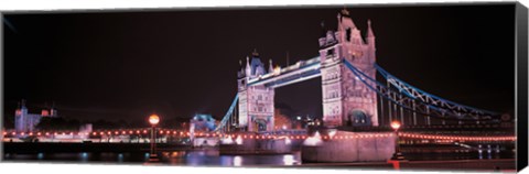 Framed Tower Bridge London England at Night Print