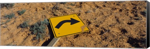 Framed Close-up of an arrow signboard in a desert, Emery County, Utah, USA Print