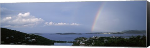 Framed Rainbow over the sea, Pillsbury Sound, St. Thomas, St. John, US Virgin Islands Print