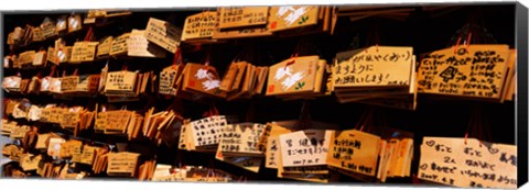 Framed Votive tablets in a temple, Tsurugaoka Hachiman Shrine, Kamakura, Kanagawa Prefecture, Kanto Region, Japan Print