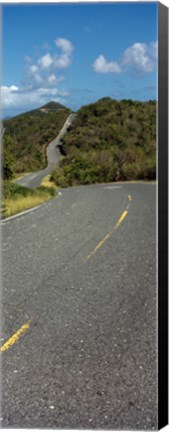 Framed Road passing through a landscape, U.S. Virgin Islands Highway 10, St. John, US Virgin Islands Print