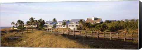 Framed Houses on the beach, Gasparilla Island, Florida, USA Print