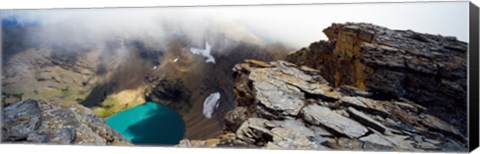 Framed High angle view of a lake, Continental Divide, US Glacier National Park, Montana, USA Print