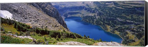 Framed High angle view of a lake, Hidden Lake, US Glacier National Park, Montana, USA Print