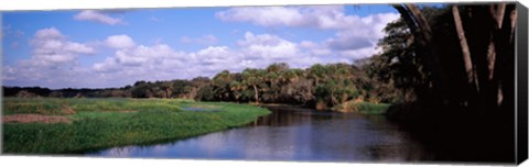 Framed Reflection of clouds in a river, Myakka River, Myakka River State Park, Sarasota County, Florida, USA Print