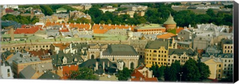 Framed Aerial view of buildings in a city, Riga, Latvia Print