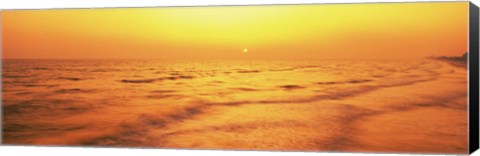 Framed Sunset over Gulf Of Mexico, Panama City Beach, Florida, USA Print
