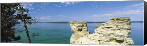 Framed Miner&#39;s Castle, Pictured Rocks National Lakeshore, Lake Superior, Munising, Upper Peninsula, Michigan, USA Print