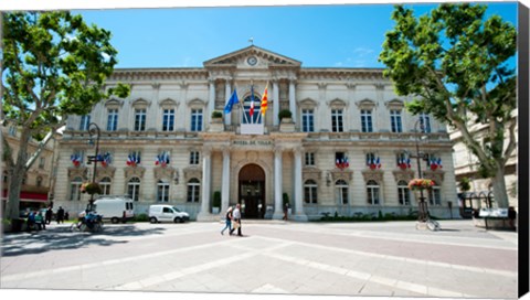 Framed Facade of a building, Hotel de Ville, Place de l&#39;Horloge, Avignon, Vaucluse, Provence-Alpes-Cote d&#39;Azur, France Print