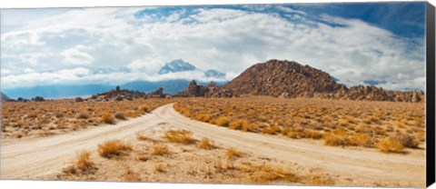 Framed Converging roads, Alabama Hills, Owens Valley, Lone Pine, California, USA Print