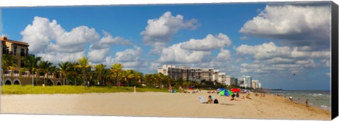 Framed Tourists on the beach, Lauderdale, Florida Print