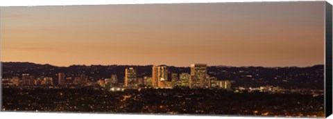 Framed Century City at night, Los Angeles, California Print