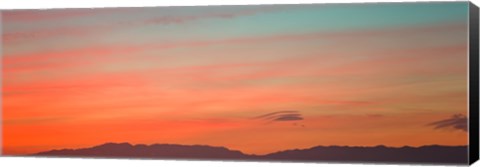 Framed Mountain range at dusk, Santa Monica Mountains, Los Angeles County, California, USA Print