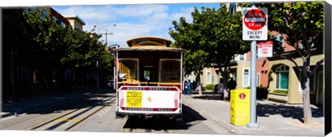 Framed Cable car on a track on the street, San Francisco, San Francisco Bay, California, USA Print