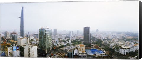 Framed Aerial view of a cityscape, Ho Chi Minh City, Vietnam Print