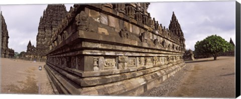 Framed Carving Details on 9th century Hindu temple, Indonesia Print