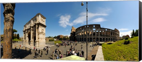 Framed Historic Coliseum and Arch of Constantine, Rome, Lazio, Italy Print