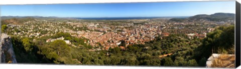 Framed High angle view of a town, Hyeres-les-palmiers, Cote D&#39;Azur, Provence-Alpes-Cote D&#39;Azur, France Print