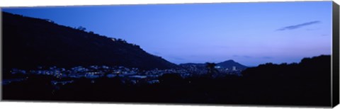 Framed Valley at dusk, Palolo, Oahu, Hawaii, USA Print