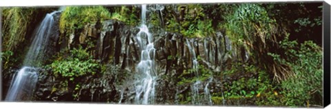 Framed Waterfall in a forest, Hawaii, USA Print