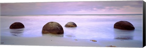 Framed Moeraki Boulders on the beach, Oamaru, Otago Region, South Island, New Zealand Print