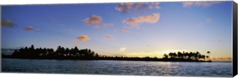 Framed Motus at Sunset, Bora Bora, Society Islands, French Polynesia Print