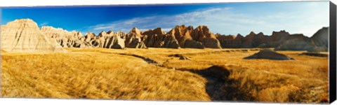 Framed Rock formations on a landscape, Prairie Wind Overlook, Badlands National Park, South Dakota, USA Print