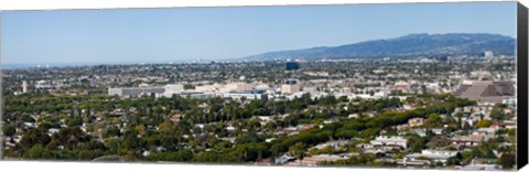 Framed High angle view of a city, Culver City, West Los Angeles, Santa Monica Mountains, Los Angeles County, California, USA Print