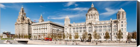 Framed Buildings at the waterfront, Royal Liver Building, Port Of Liverpool Building, Liverpool, Merseyside, England Print