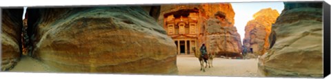 Framed Narrow passageway at Al Khazneh, Petra, Jordan Print