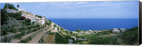 Framed Small coastal village, Deia, Majorca, Balearic Islands, Spain Print
