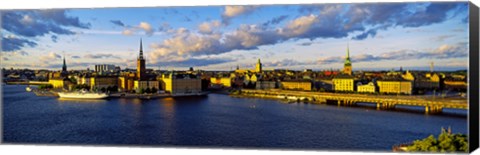 Framed City at the waterfront, Gamla Stan, Stockholm, Sweden Print