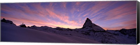 Framed Mt Matterhorn at sunset, Riffelberg, Zermatt, Valais Canton, Switzerland Print