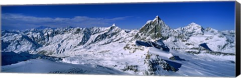 Framed Snow Covered Swiss Alps, Switzerland Print