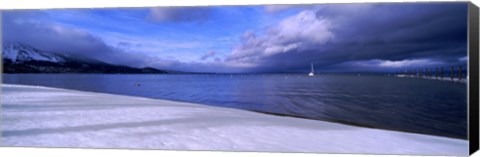 Framed Clouds over a lake, Lake Tahoe, California, USA Print