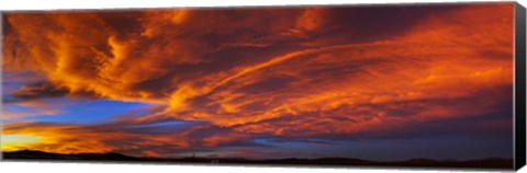 Framed Clouds in the sky at sunset, Taos, Taos County, New Mexico, USA Print