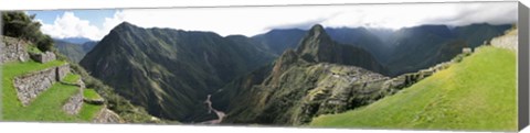 Framed High angle view of a valley, Machu Picchu, Cusco Region, Peru Print