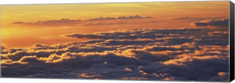 Framed Sunset above the clouds, Hawaii, USA Print