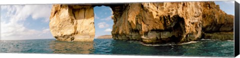 Framed Azure Window natural arch in the sea, Gozo, Dwejra, Malta Print