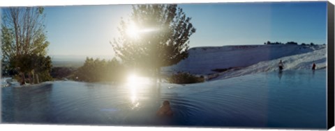 Framed Boy enjoying the hot springs and travertine pool, Pamukkale, Denizli Province, Turkey Print