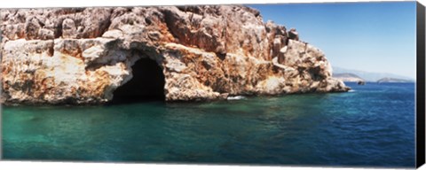 Framed Entrance of the Pirates Cave on the Mediterranean Sea, Kekova, Antalya Province, Turkey Print