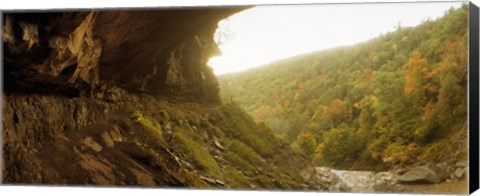 Framed View of the Catskills from Kaaterskill Falls in autumn, New York State, USA Print