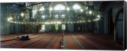 Framed Interiors of a mosque, Rustem Pasha mosque, Istanbul, Turkey Print