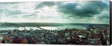 Framed View of a city on a cloudy day, Istanbul, Turkey Print